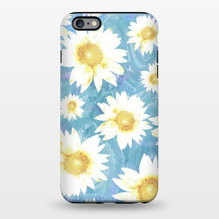 iPhone 6/6s plus StrongFit Pastel sunflowers and blue  pattern by Oana 