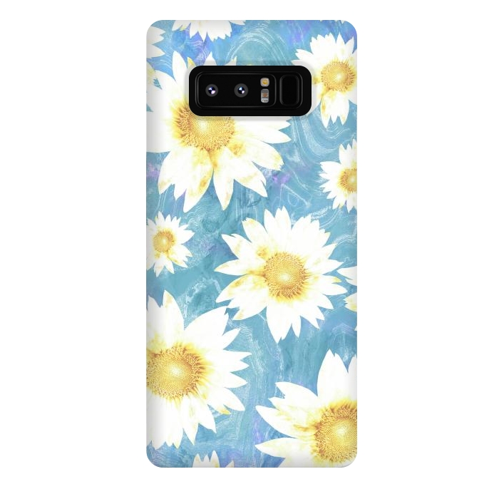 Galaxy Note 8 StrongFit Pastel sunflowers and blue  pattern by Oana 