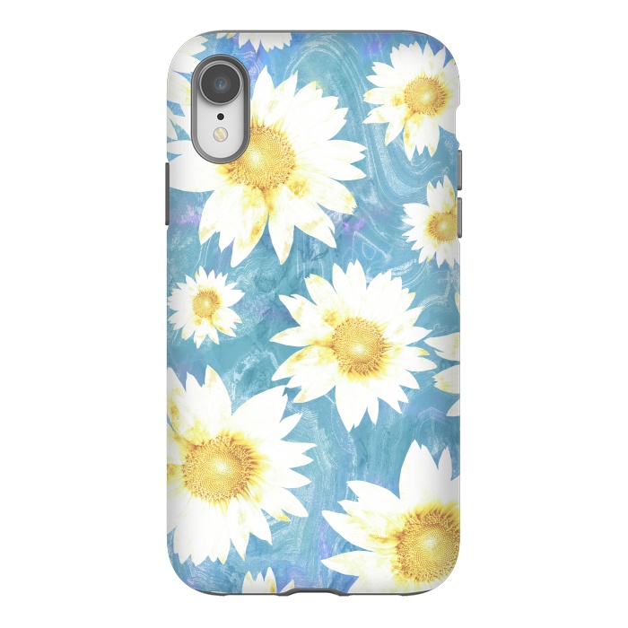 iPhone Xr StrongFit Pastel sunflowers and blue  pattern by Oana 