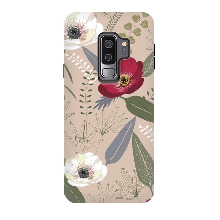 Galaxy S9 plus StrongFit Anemones Pattern by Anis Illustration