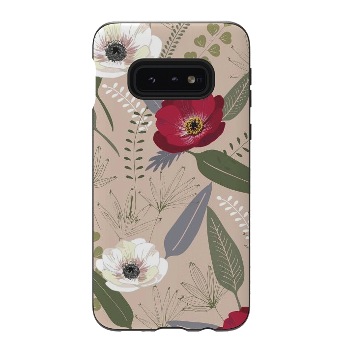 Galaxy S10e StrongFit Anemones Pattern by Anis Illustration