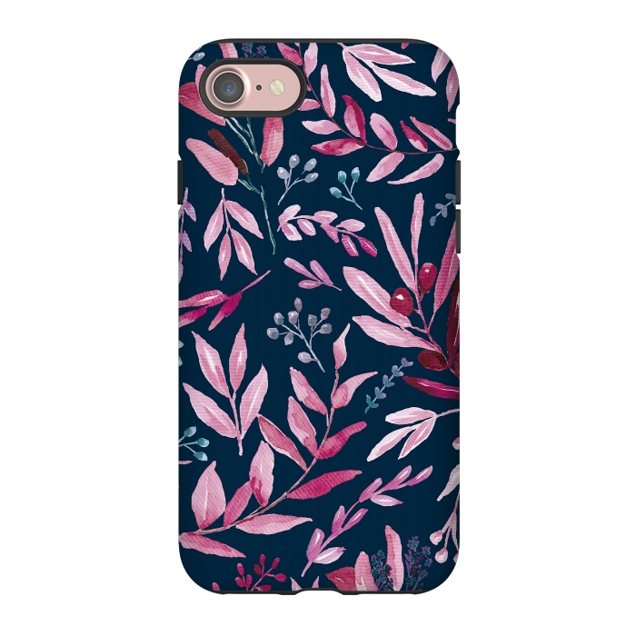 iPhone 7 StrongFit Eucalyptus blue and pink by Anis Illustration