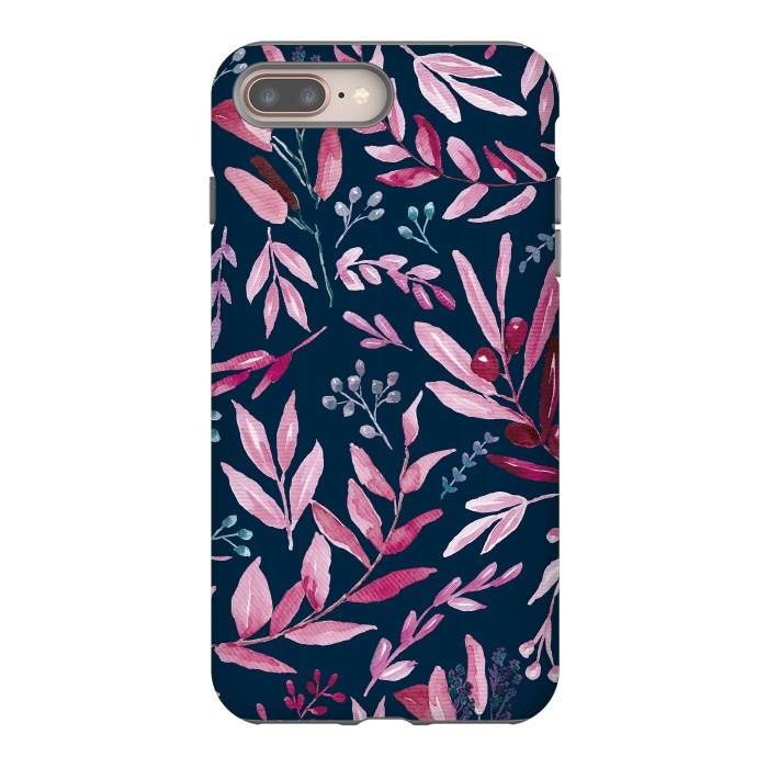iPhone 7 plus StrongFit Eucalyptus blue and pink by Anis Illustration