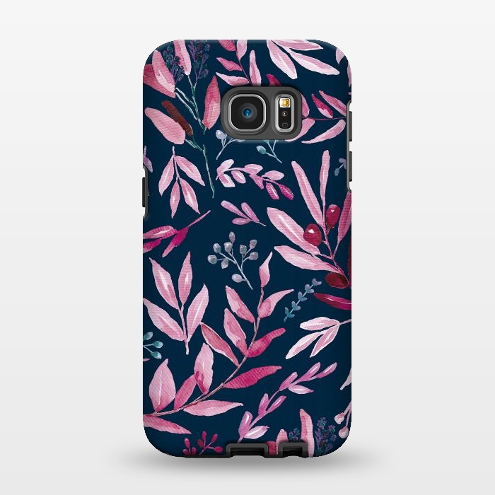 Galaxy S7 EDGE StrongFit Eucalyptus blue and pink by Anis Illustration