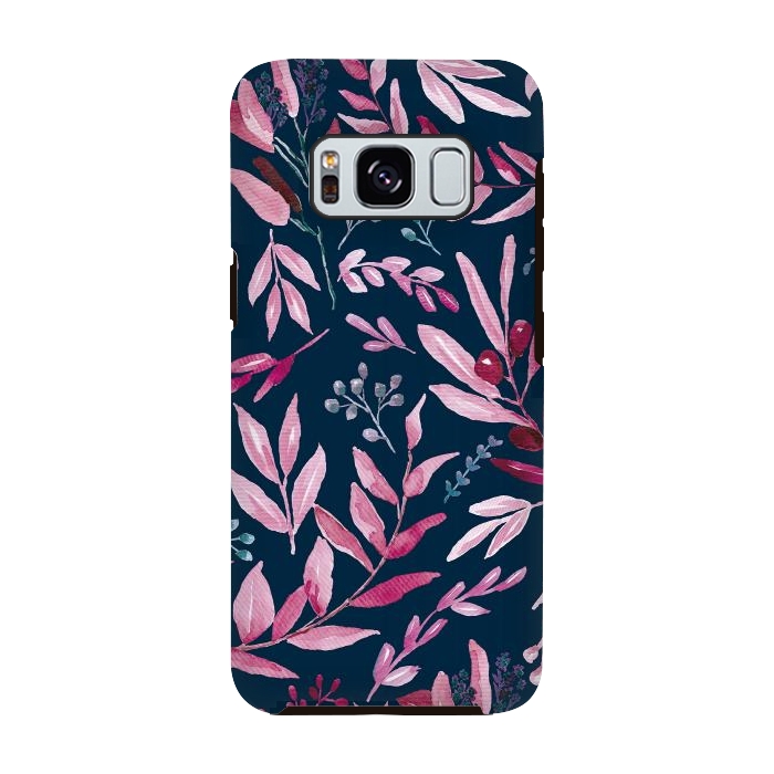 Galaxy S8 StrongFit Eucalyptus blue and pink by Anis Illustration