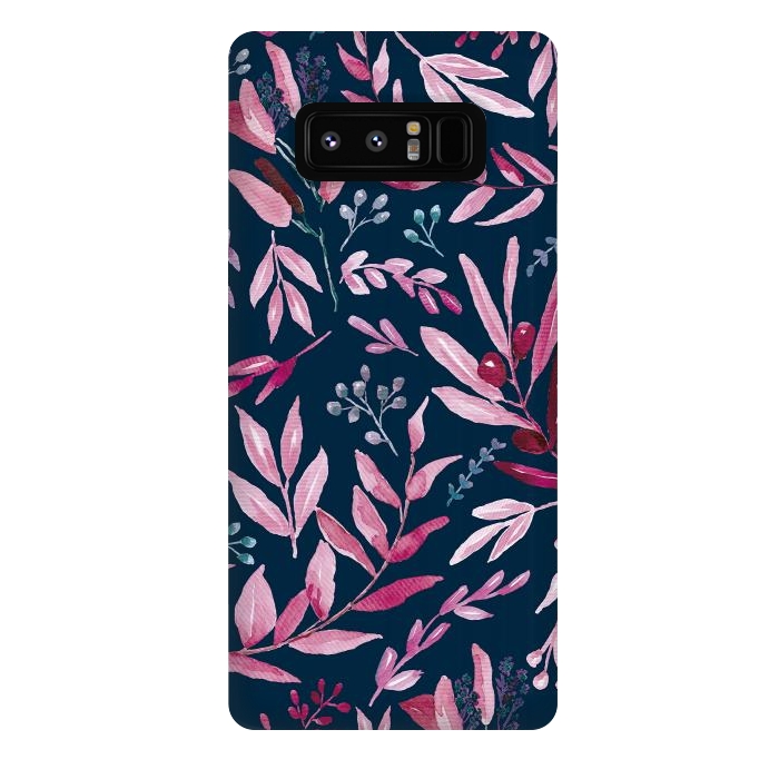 Galaxy Note 8 StrongFit Eucalyptus blue and pink by Anis Illustration