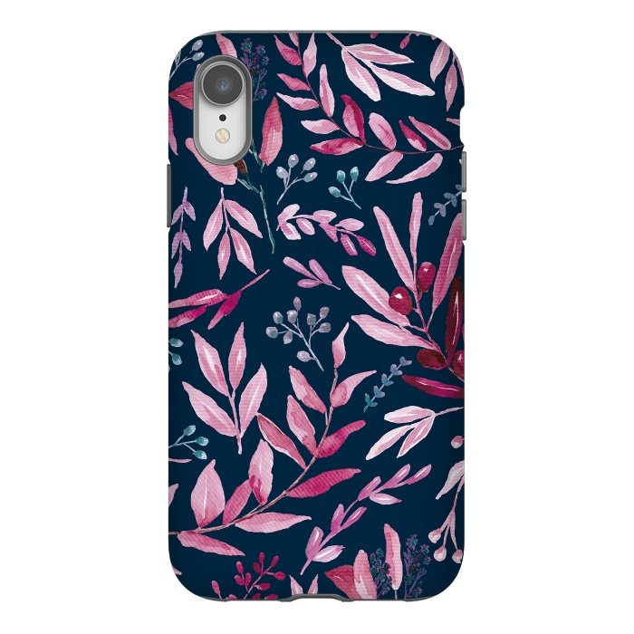iPhone Xr StrongFit Eucalyptus blue and pink by Anis Illustration