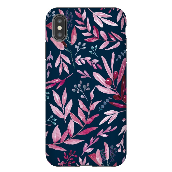 iPhone Xs Max StrongFit Eucalyptus blue and pink by Anis Illustration