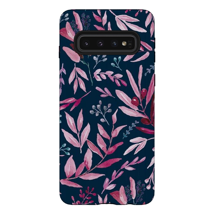 Galaxy S10 StrongFit Eucalyptus blue and pink by Anis Illustration