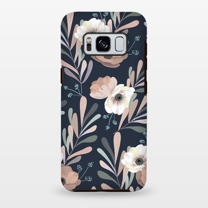 Galaxy S8 plus StrongFit Olives and anemones - blue by Anis Illustration