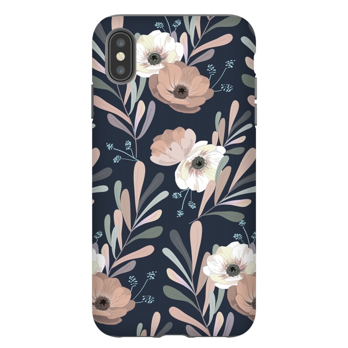 iPhone Xs Max StrongFit Olives and anemones - blue by Anis Illustration