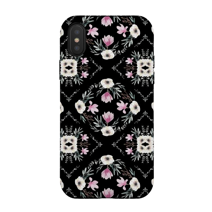 iPhone Xs / X StrongFit Floral Tiles by Anis Illustration