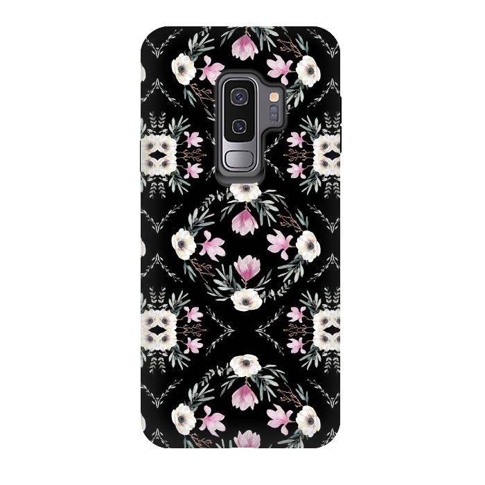 Galaxy S9 plus StrongFit Floral Tiles by Anis Illustration