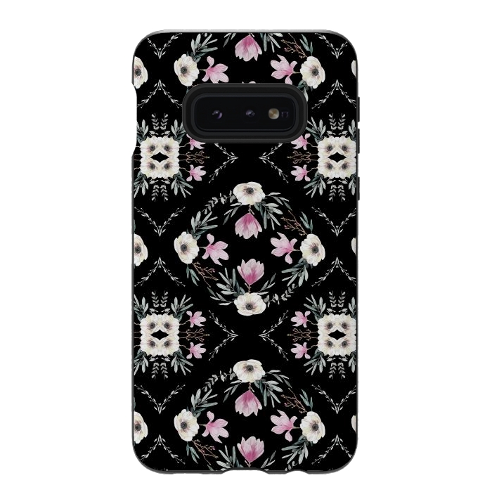 Galaxy S10e StrongFit Floral Tiles by Anis Illustration