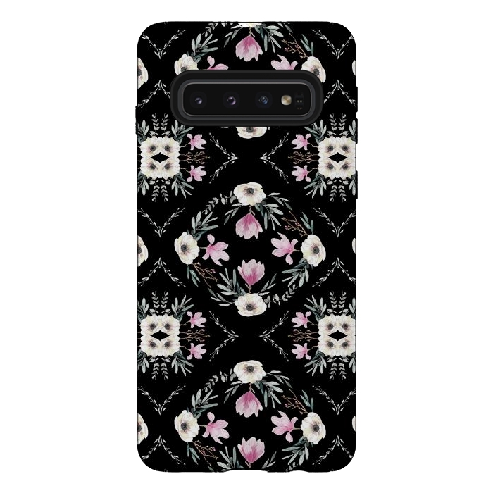 Galaxy S10 StrongFit Floral Tiles by Anis Illustration