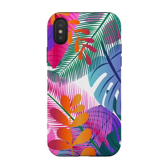 iPhone Xs / X StrongFit tropical leaves pattern by MALLIKA