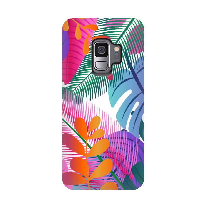 Galaxy S9 StrongFit tropical leaves pattern by MALLIKA