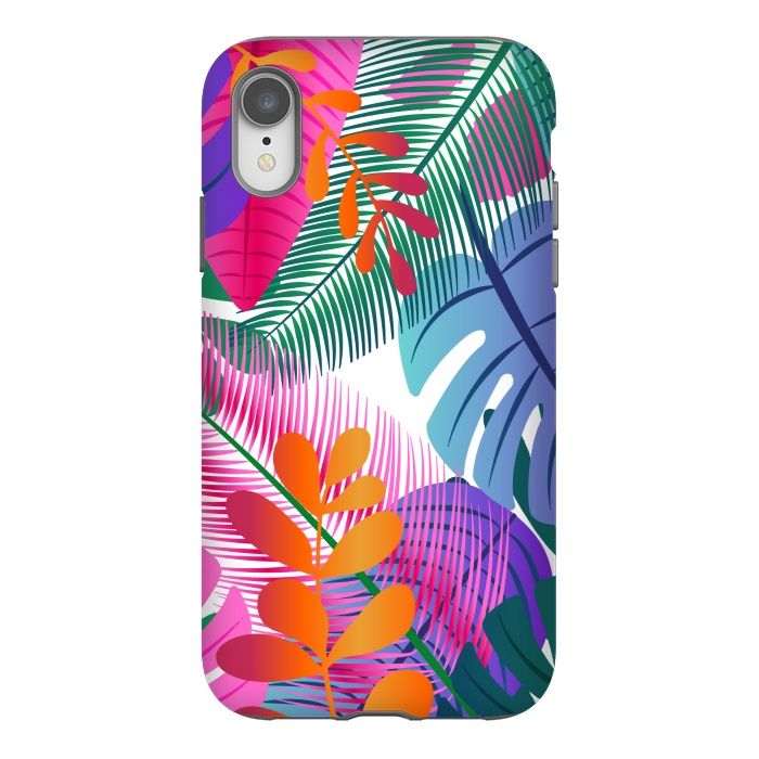 iPhone Xr StrongFit tropical leaves pattern by MALLIKA