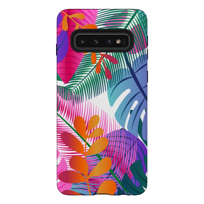 Galaxy S10 StrongFit tropical leaves pattern by MALLIKA