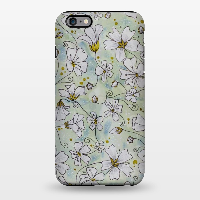 iPhone 6/6s plus StrongFit Pretty White Flowers on Watercolour by Paula Ohreen