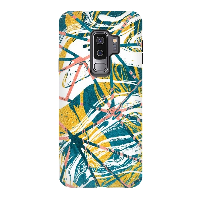 Galaxy S9 plus StrongFit Abstract Marble Waves Pattern by Art Design Works