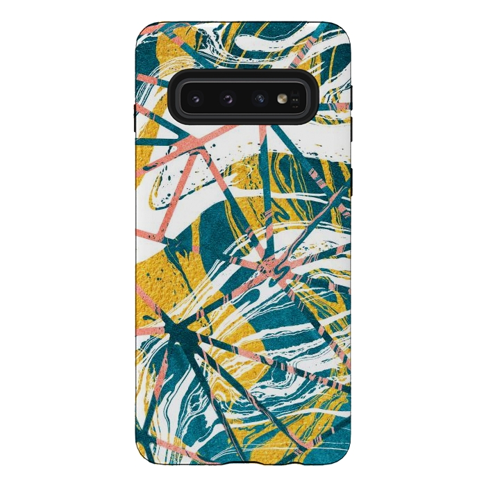 Galaxy S10 StrongFit Abstract Marble Waves Pattern by Art Design Works