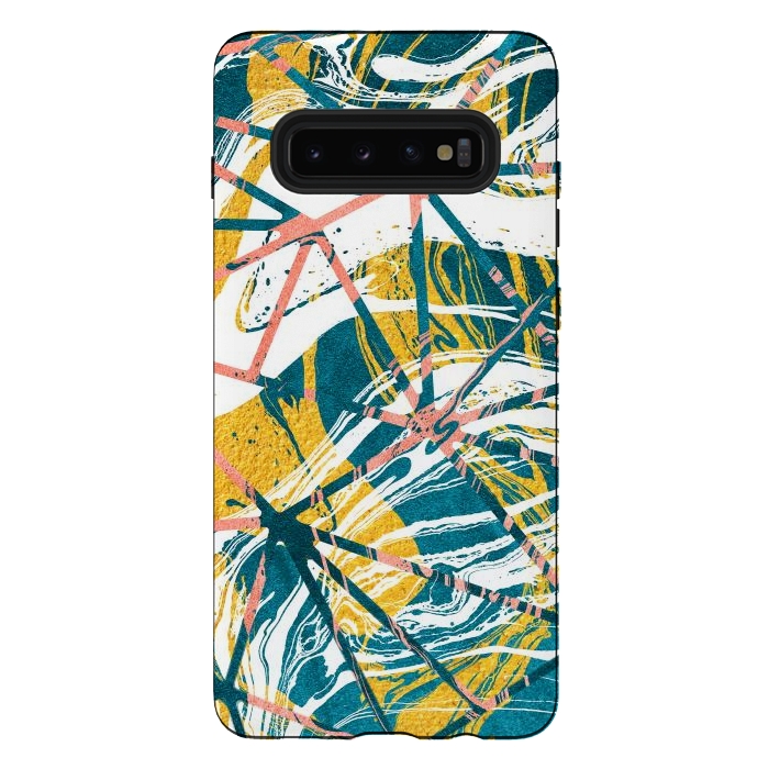 Galaxy S10 plus StrongFit Abstract Marble Waves Pattern by Art Design Works