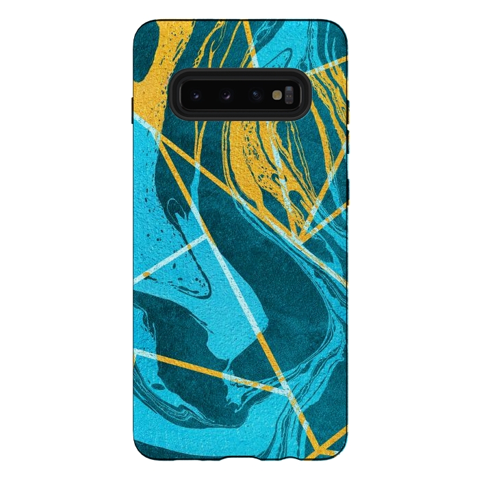 Galaxy S10 plus StrongFit Geometric Marble Waves by Art Design Works