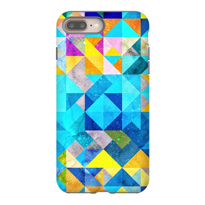 iPhone 7 plus StrongFit Colorful Watercolor Geometric by Art Design Works