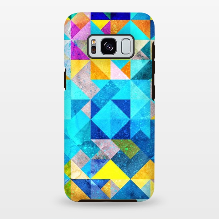 Galaxy S8 plus StrongFit Colorful Watercolor Geometric by Art Design Works