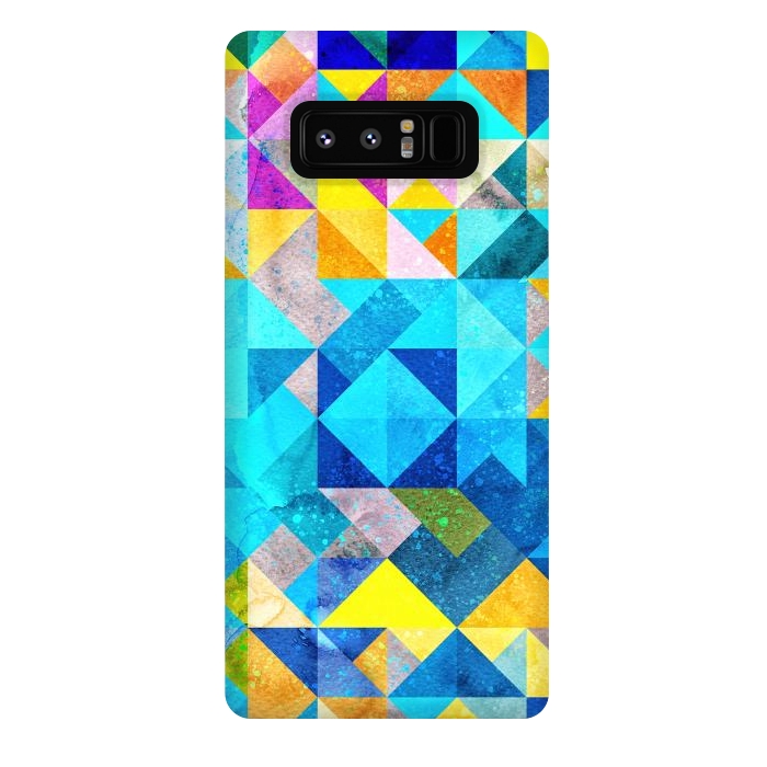Galaxy Note 8 StrongFit Colorful Watercolor Geometric by Art Design Works