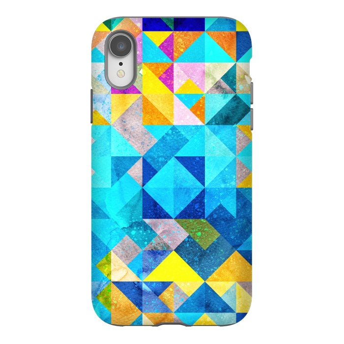 iPhone Xr StrongFit Colorful Watercolor Geometric by Art Design Works