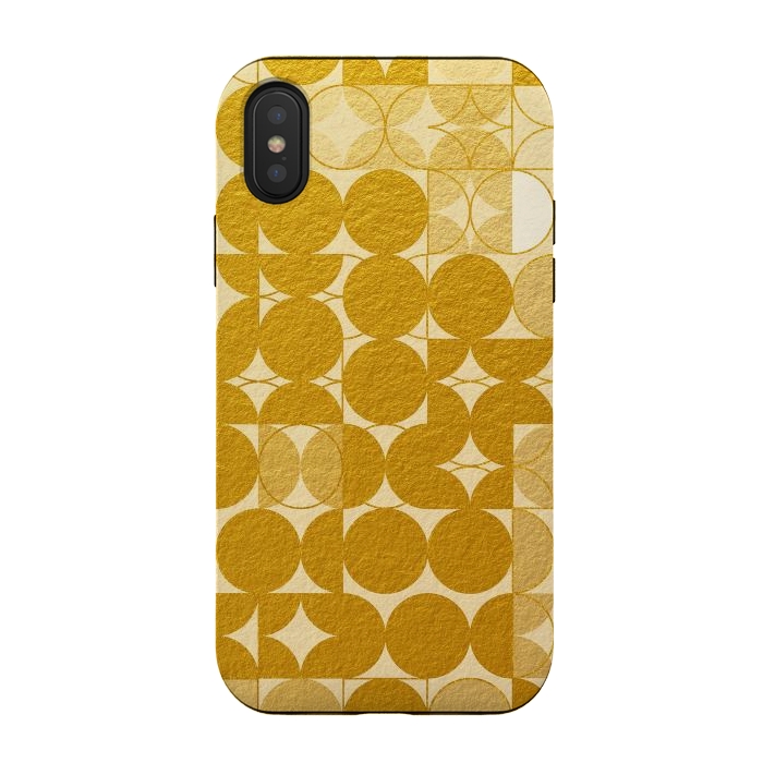iPhone Xs / X StrongFit Mid Century Gold Geometric by Art Design Works