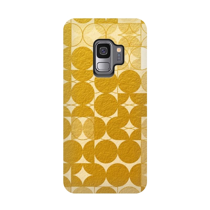 Galaxy S9 StrongFit Mid Century Gold Geometric by Art Design Works