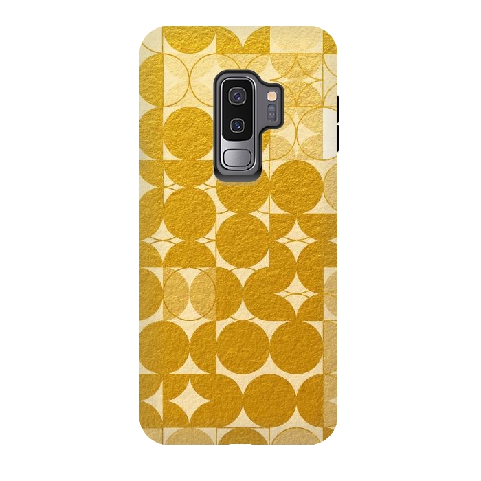 Galaxy S9 plus StrongFit Mid Century Gold Geometric by Art Design Works