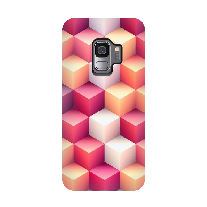 Galaxy S9 StrongFit Colorful 3D Cubes by Art Design Works