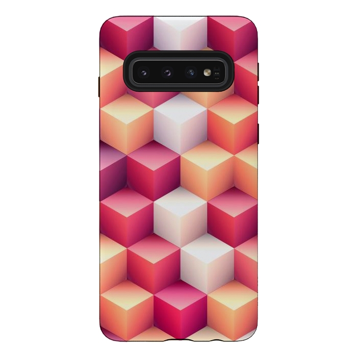 Galaxy S10 StrongFit Colorful 3D Cubes by Art Design Works
