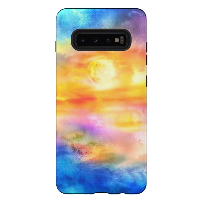 Galaxy S10 plus StrongFit Abstract Sunset Artwork II by Art Design Works