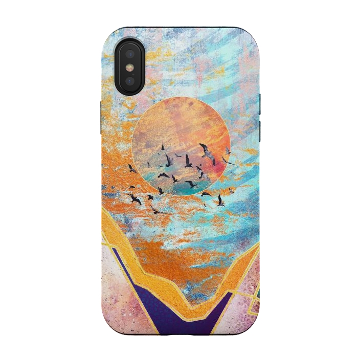 iPhone Xs / X StrongFit ABSTRACT SUNSET - ILLUSTRATION VI by Art Design Works