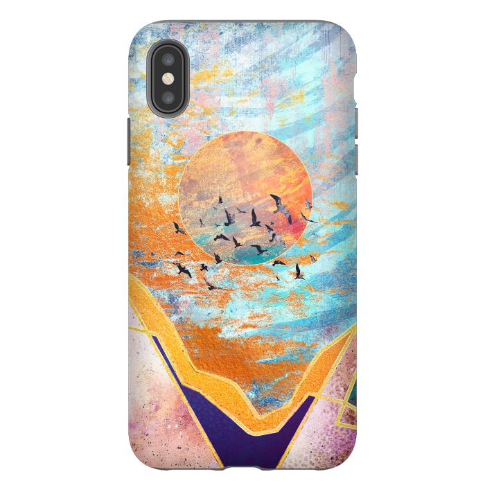 iPhone Xs Max StrongFit ABSTRACT SUNSET - ILLUSTRATION VI by Art Design Works