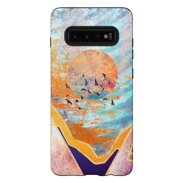 Galaxy S10 plus StrongFit ABSTRACT SUNSET - ILLUSTRATION VI by Art Design Works