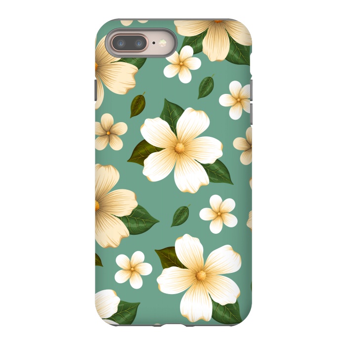 iPhone 7 plus StrongFit WHITE FLORAL BEAUTIES by MALLIKA