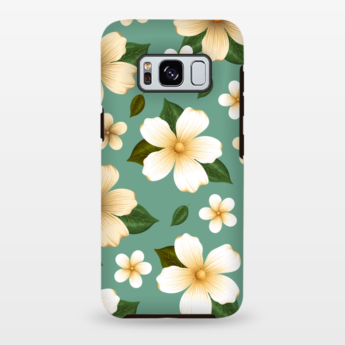 Galaxy S8 plus StrongFit WHITE FLORAL BEAUTIES by MALLIKA