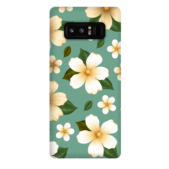 Galaxy Note 8 StrongFit WHITE FLORAL BEAUTIES by MALLIKA