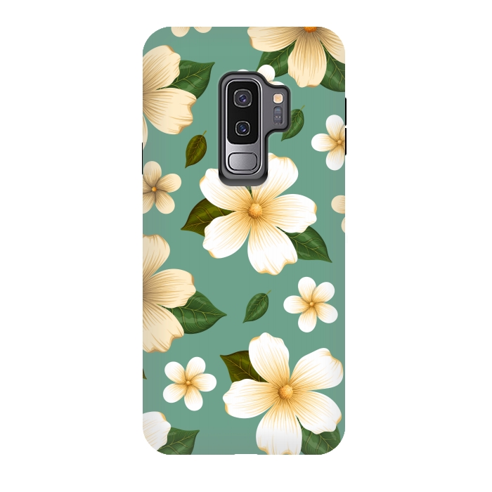 Galaxy S9 plus StrongFit WHITE FLORAL BEAUTIES by MALLIKA