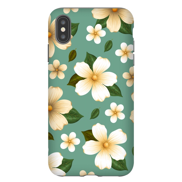 iPhone Xs Max StrongFit WHITE FLORAL BEAUTIES by MALLIKA