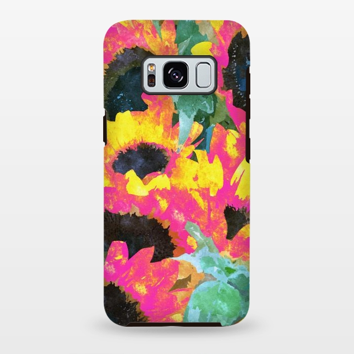 Galaxy S8 plus StrongFit Pink Sunflowers by Uma Prabhakar Gokhale