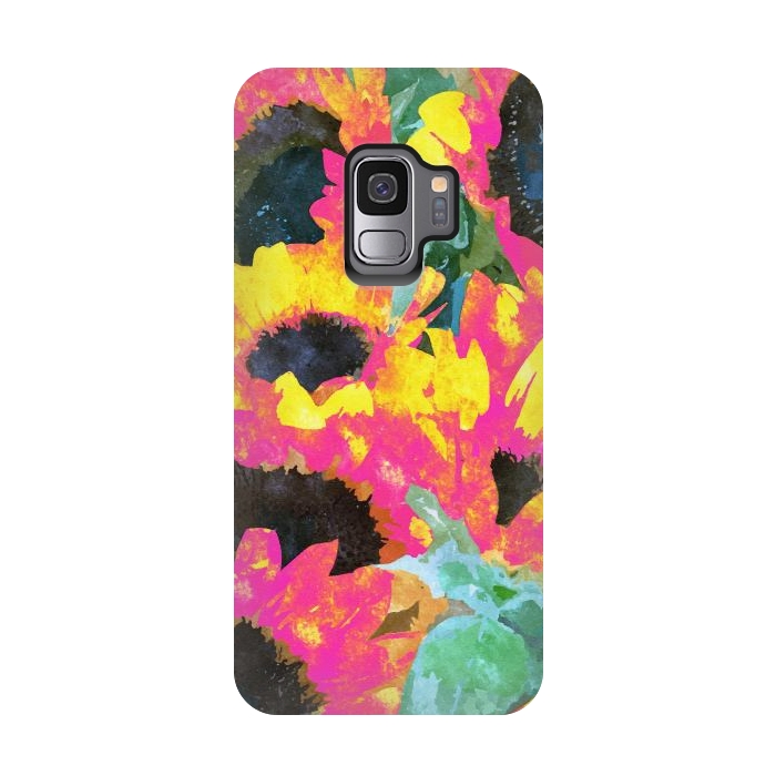 Galaxy S9 StrongFit Pink Sunflowers by Uma Prabhakar Gokhale