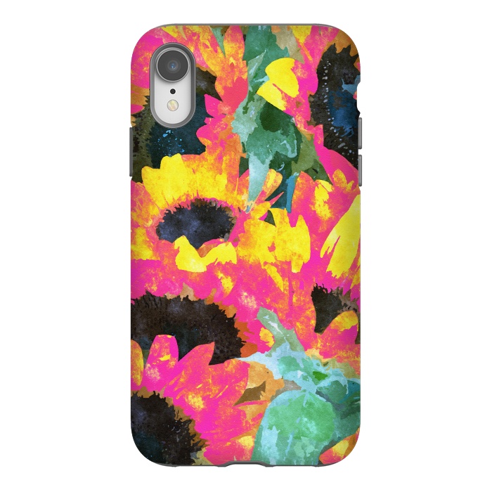 iPhone Xr StrongFit Pink Sunflowers by Uma Prabhakar Gokhale