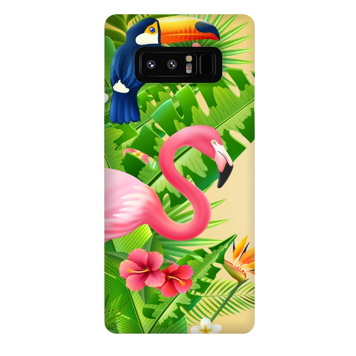 Galaxy Note 8 StrongFit FLAMINGO TROPICAL PATTERN 3 by MALLIKA